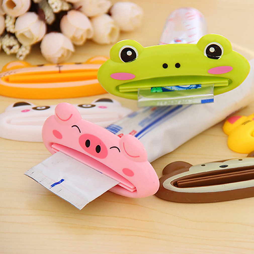 Animal Easy Toothpaste Dispenser Plastic Tooth Paste Tube Squeezer Useful Toothpaste Rolling Holder For Home Bathroom
