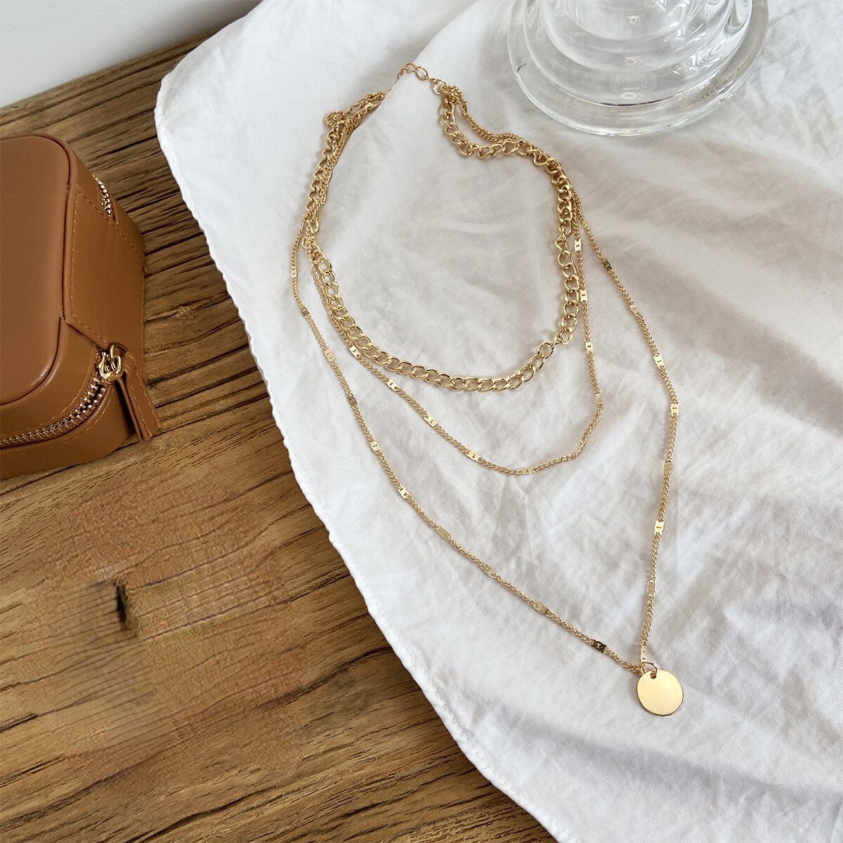 Delysia Koning Europese En Amerikaanse Sieraden Sleutelbeen Keten Korte Ketting Hanger Trui Keten Dot Multilayer Hals Ketting