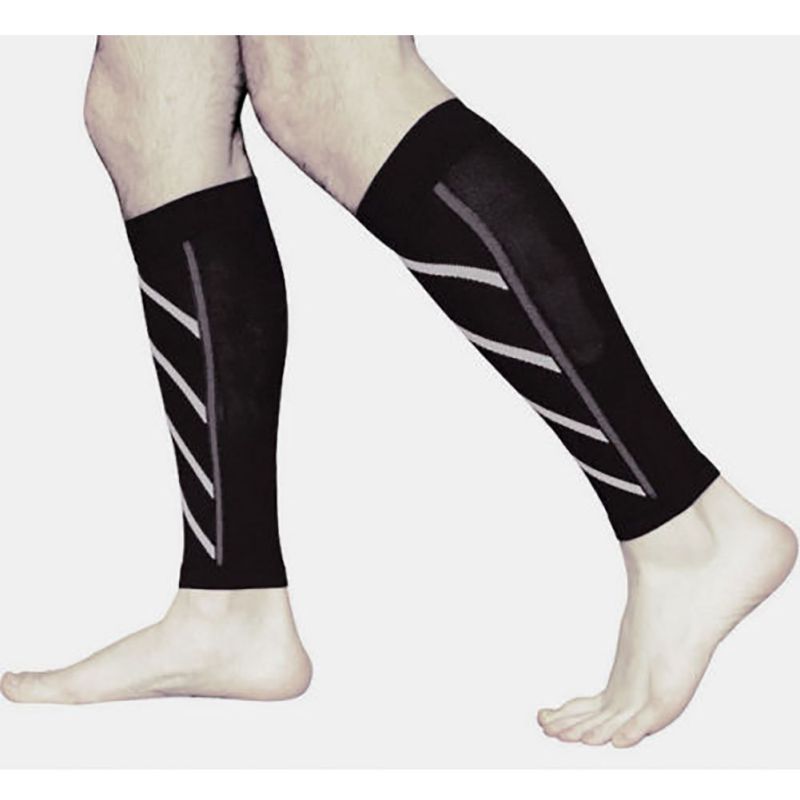 1 Pair Calf Support Graduated Compression Leg Sleeve Sports Socks Outdoor Exercise: black