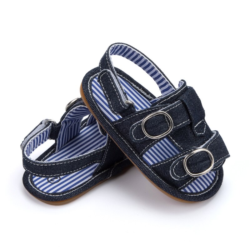 Baby Sandalen Meisjes Jongens Zomer Buiten Schoenen Rubberen Zool Platte Infant Babyschoenen Baby Crib Schoenen 2 Kleuren 0-18M