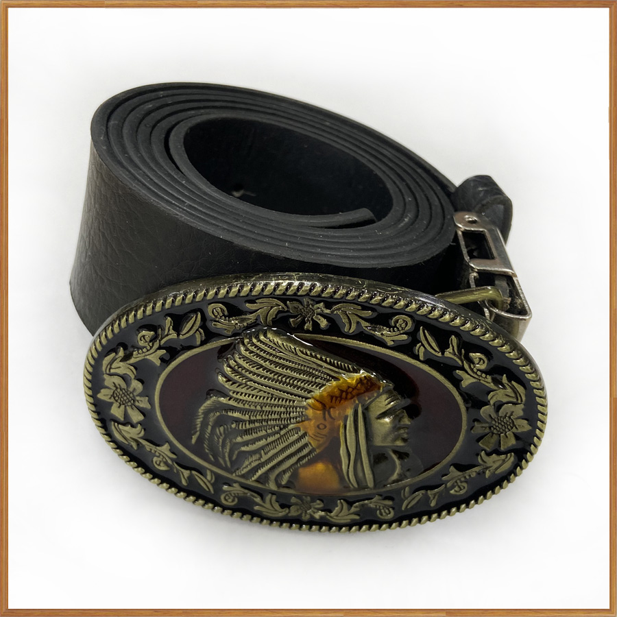 BuckleClub retro zwart geëmailleerde zinklegering gesp FP-03137 tinnen afwerking voor 4 cm breedte riem: Transparant