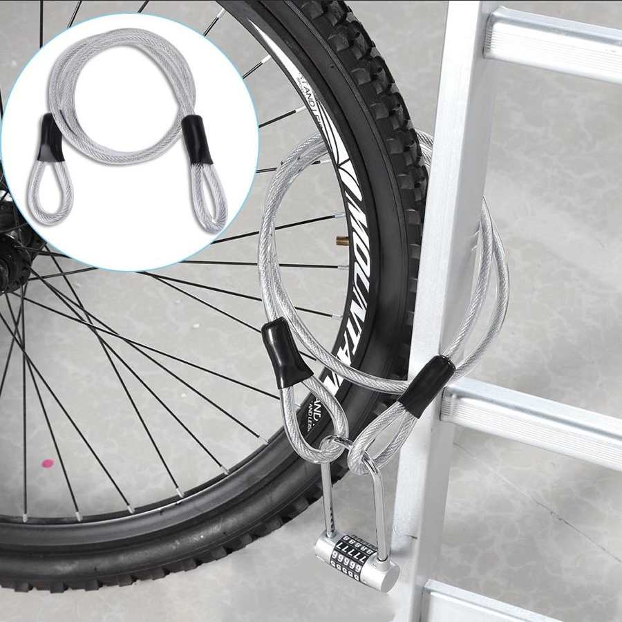 120cm Lengthen Durable Steel Wire Rope Security Cable with Sealed Looped Ends Diameter 8mm