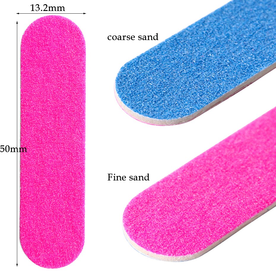 Double-sided Mini Nail File Buffer Nail Polish Sanding Buffer Pink Blue Sandpaper DIY Pedicure Nail Art Tool GL858