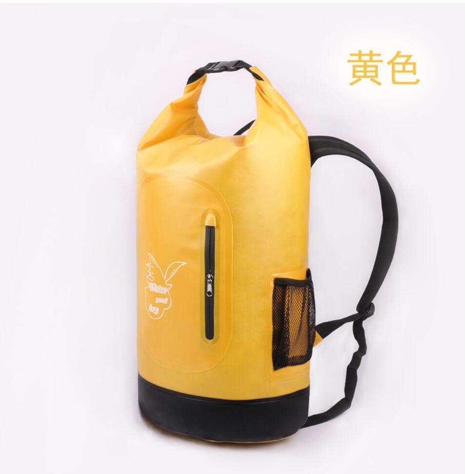 Large Waterproof Bag Backpack Large Swimming Rafting Storage Dry Bag With Adjustable Strap Hook Drifting Diving Dry: Light Yellow