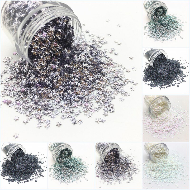 10G Stereoscopische Vijf Hoek Ster Pailletten Fadeless 3 Mm Eo-Vriendelijke Huisdier Sequin Gezicht Make-Up En Nail Art diy Manicure Accessorries