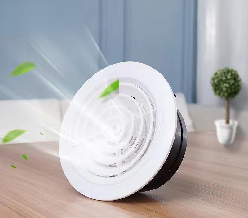 ABS Round Vents Adjustable Ventilation Grille Grille Ventilation Round Louver Grille Cover Anti-aging and Odor-free Vent Fan: Rotate / 75MM
