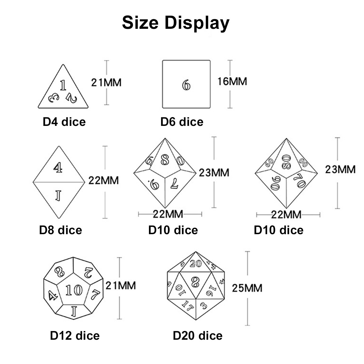 7 st transparent färgfilm mångfacetterade tärningar d & d  d4 d6 d8 d10 dd12 d20 polyhedrala lekspel tärningssats för brädspel som