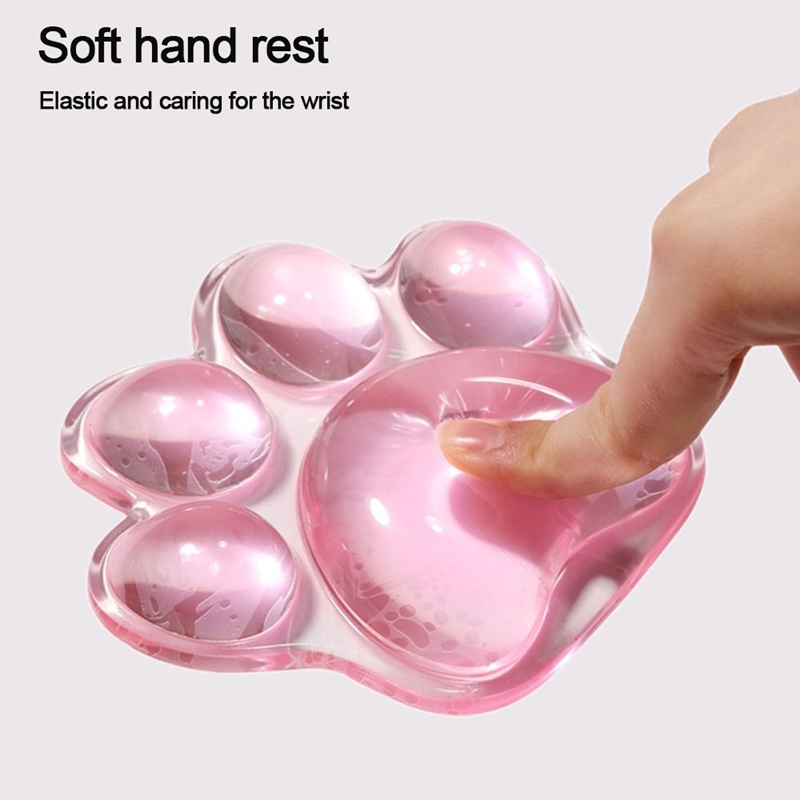 Cute Transparent Cat's Paw Shaped Mouse Pad Comfortable Non-Slip Wrist Rest Pad Mouse Wrist Rest Elbow Rest Mat Wrist Support