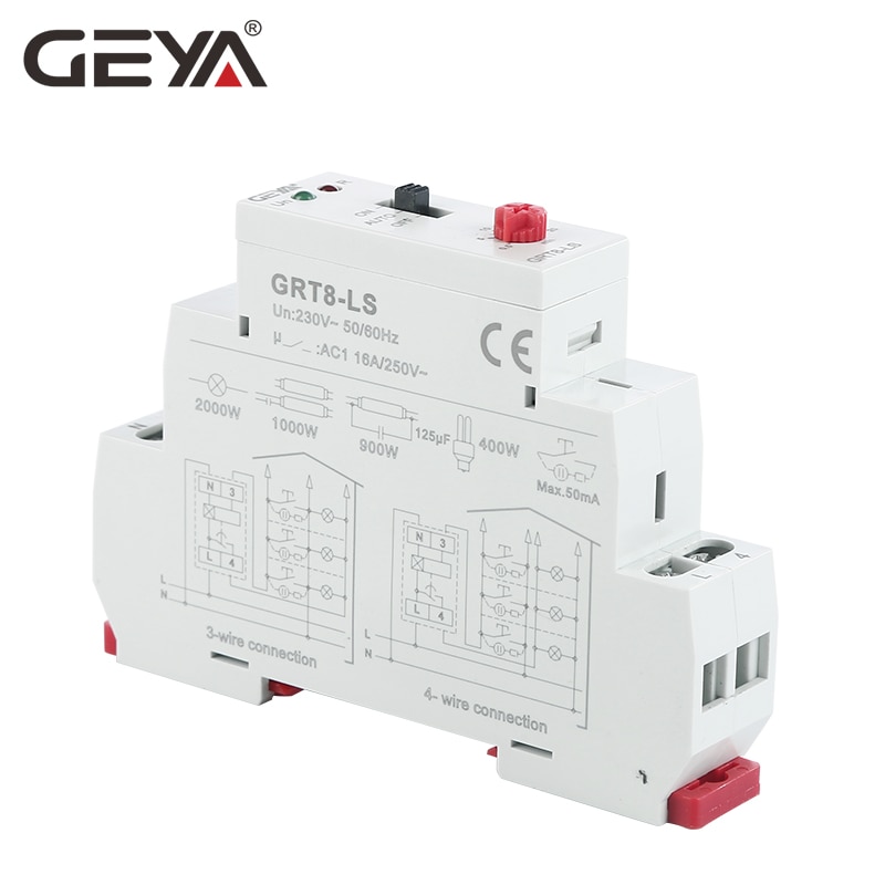 GEYA GRT8-LS Din rail Staircase Time Switch 230VAC 16A 0.5-20mins Light Delay Switch