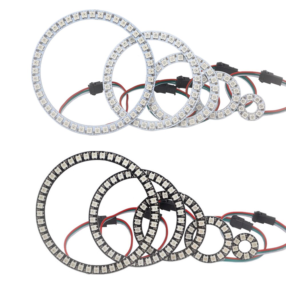 Individually Addressable WS2812B Pixel Ring 8/16/24/35/45Leds 5050 RGB Led Ring WS2812 IC BuiIt-in Led Module Pixel Strip Lights