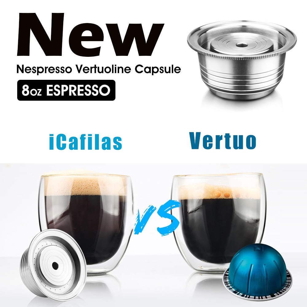 230ml genopfyldelige kaffekapsler miljøvenlige kapsler i rustfrit stål til vertuoline maskine delonghi env 150/  plus gca 1