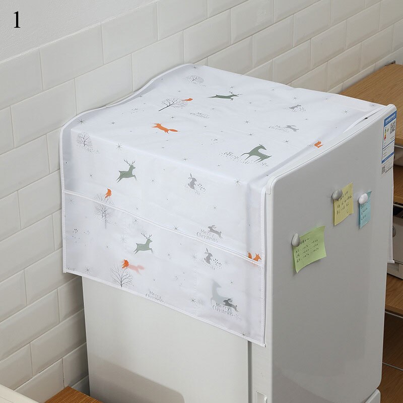 Blomstertryk bomuld vaskemaskine dækning universal husstand køleskab lomme støvtæt dækning hjem tekstil støv klud: 1