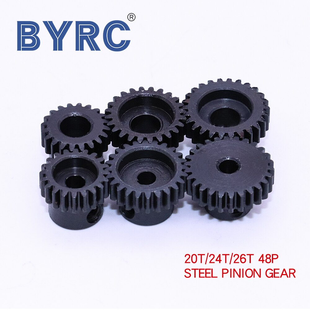 1PCS 48P 3.17/5.0 mm RC Car Motor Gear Pinion 20T 24T 26T for 1/10 RC Crawler Car SCX10 90046 TRX4