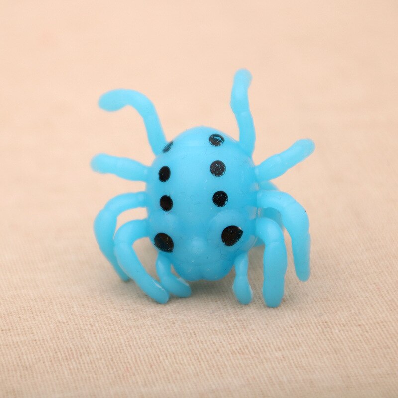 Halloween Luminous Ring Prom Party Decoration Small Ring Toy Pumpkin Skull Spider Bat Funny Finger Ring Day: Blue