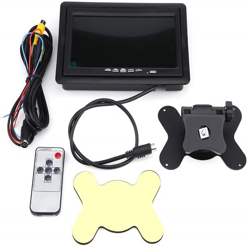 YuanTing-moniteur LCD 7 pouces TFT | Écran de résolution 800X480, avec support de télécommande, 2 entrées AV, pour caméra de sauvegarde de voiture: Default Title