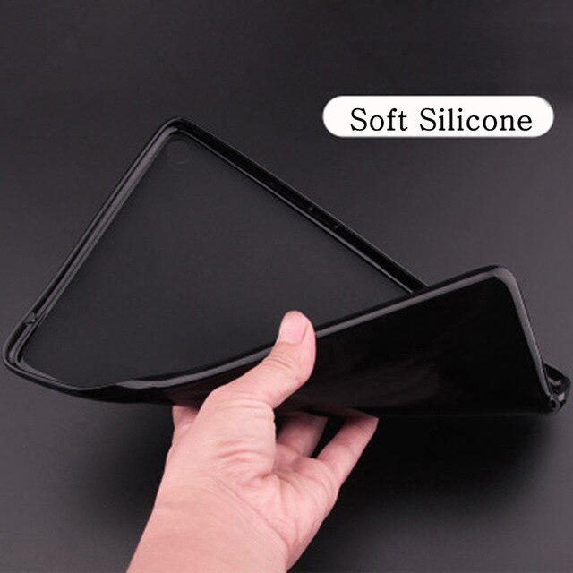 Funda huawei mediapad  m5 lite 10.1 bah 2-w19 bah 2-l09 magnetiskt läderfodral flip cover tabletfodral kickstand folio coque: Silikonskal