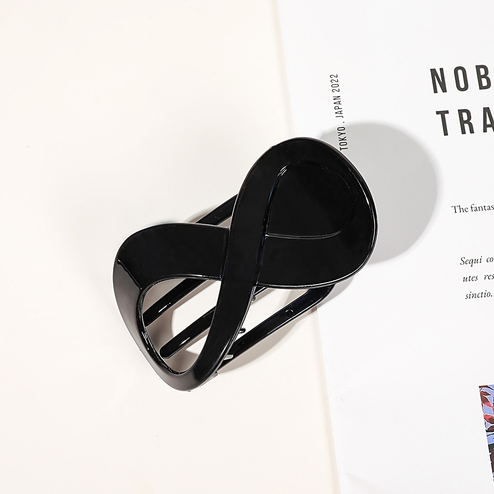 Trend PC Hair Clip Simple 8-shaped Infinity Styling Holder Shark Hair Claw Clip Hair Accessories For Women: Lavender