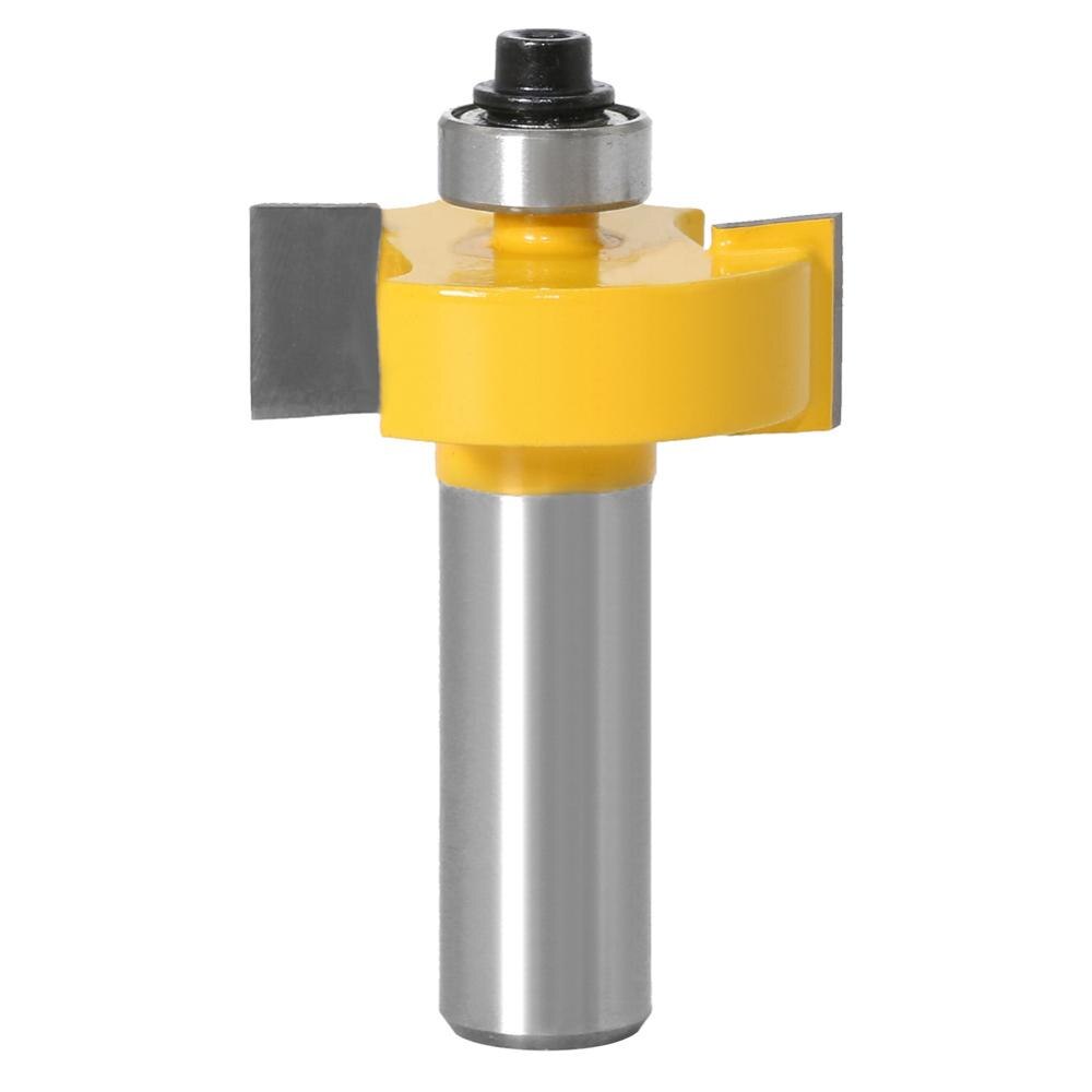 1pc 1/2inch 12mm Shank Rabbet Router Bit Woodworking Tenon Milling Cutter with 6pcs Bearings Set For Wood Cutting Tools