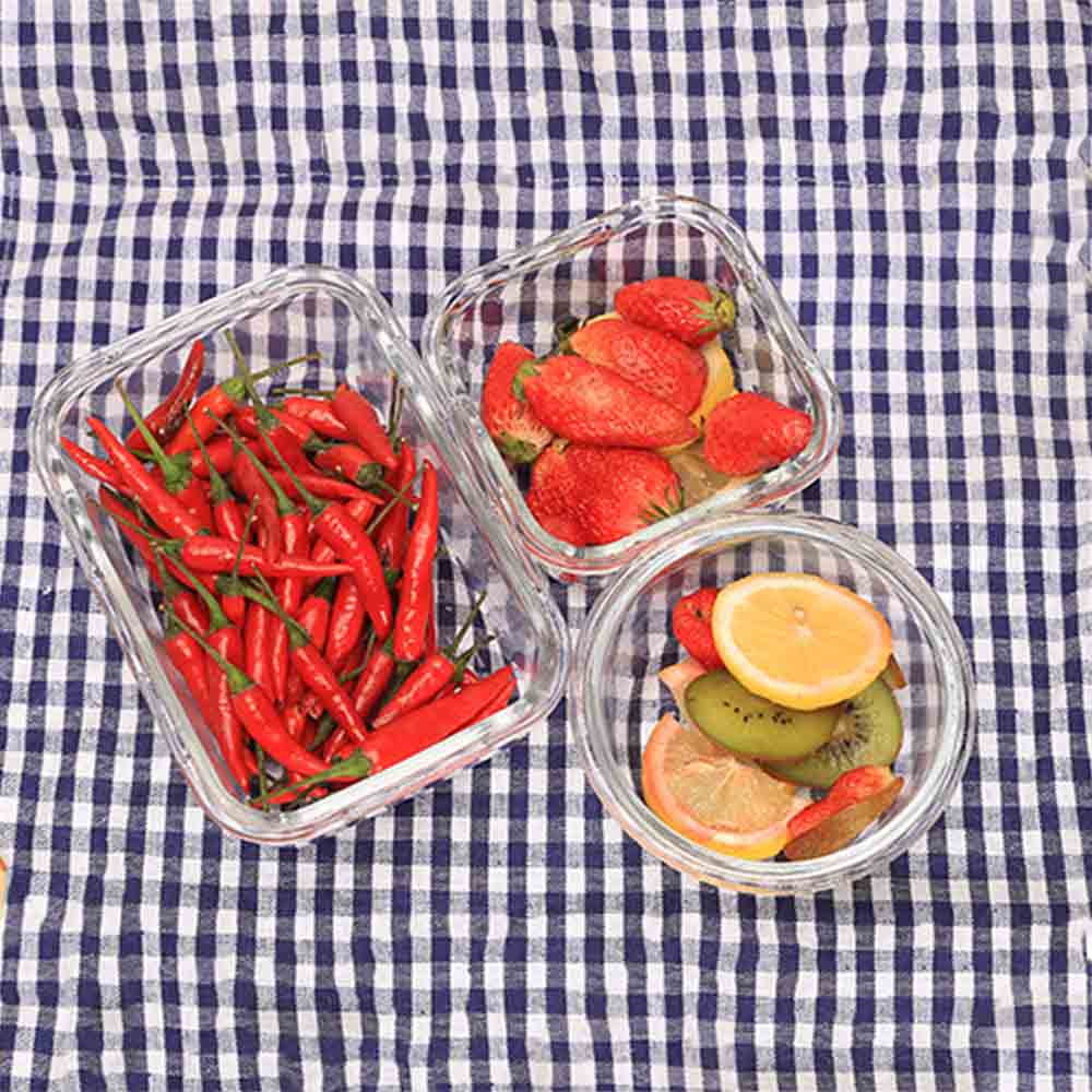 1pcs Glass Meal Prep Food Storage Lunch Box with Free Airtight Snap Locking Lids Prep Freeze Reheat Oven Safe Containers Crisper