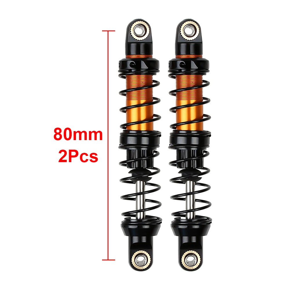 Metallo 70 millimetri 80 millimetri 90 millimetri 100 millimetri 110 millimetri 120 millimetri Olio Ammortizzatore Ammortizzatore per 1/10 RC crawler Auto Assiale SCX10 90046 AXI03007 TRX4 TRX6: Gold 80mm 2pcs