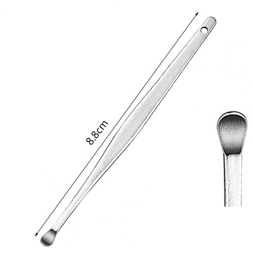 🔥Cure-oreille en acier inoxydable, 5 pièces, cure-oreille, dissolvant, Curette, nettoyeur, soins, cuillère, outil de nettoyage des oreilles