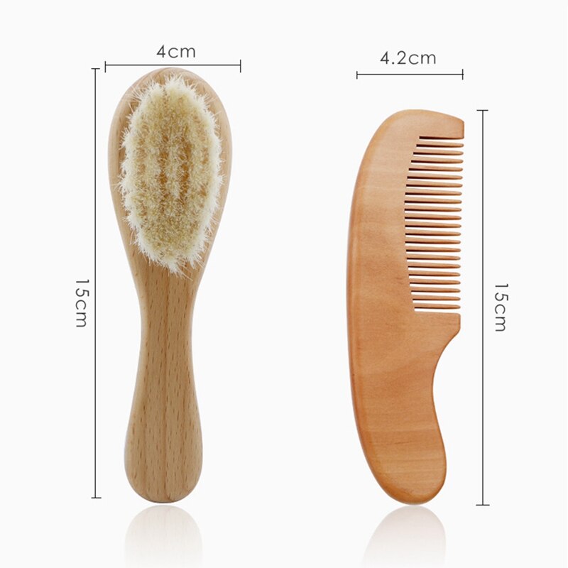 Cepillo de pelo de madera para bebé Infante recién nacido peine para masaje del cuero cabelludo, salón de peluquería, cepillo portátil, SPA, peines para lavar el cabello