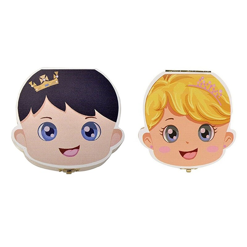 Baby Teeth Storage Box English Text Baby Boys Girls Wood Case Save Milk Teeth Collection Organizer Holder