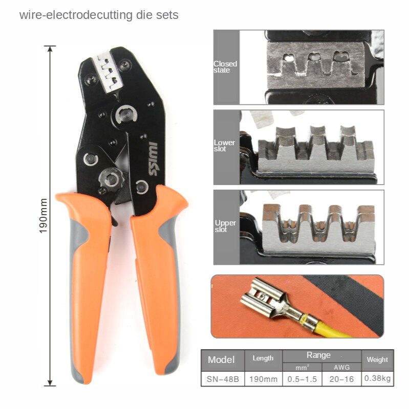 IWISS SN Series Ratchet Crimping tool Dupont XH2.54 ,PH2.0 2510 terminal Crimping Pliers Electrical SN-11011 SN-02C SN-06WFL: SN-48B EDM