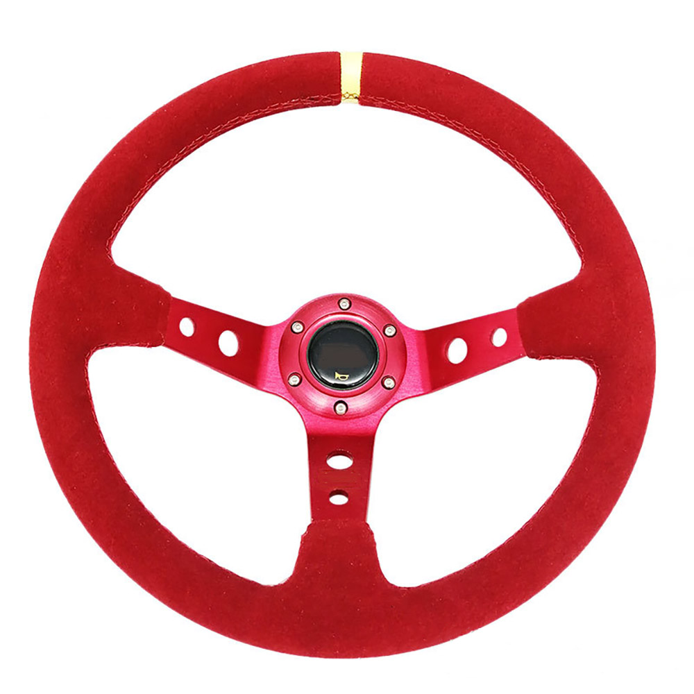 Modifica accessori per auto volante universale Strumenti per volante in pelle scamosciata concava profonda da 14 pollici 350 mm in pelle smerigliata: Lavanda