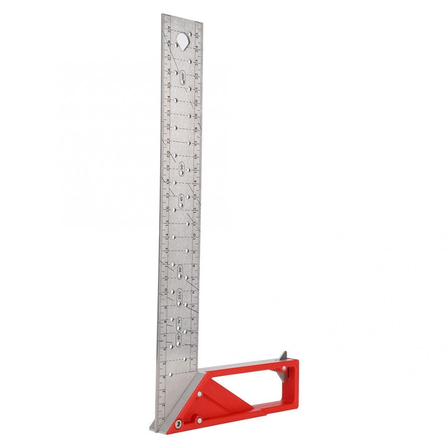 Herramientas de carpintero, Regla De Ángulo Recto de acero inoxidable de 30cm, 45/90, herramienta de medición cuadrada para múltiples fines