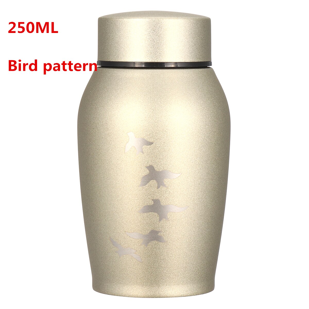 Gold/Black Stainless steel Urns Pets Dog Cat Birds Mouse Cremation Ashes Urn Keepsake Casket Columbarium Pets Memorials: 250ML Bird