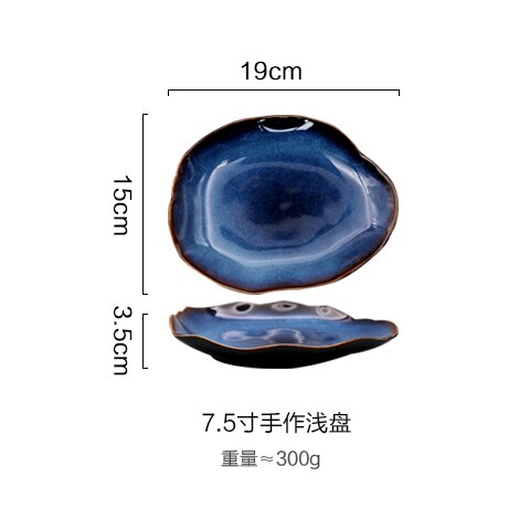 ANTOWALL-platos planos irregulares para el hogar, vajilla de cerámica japonesa Retro, , triangulación de envíos: S