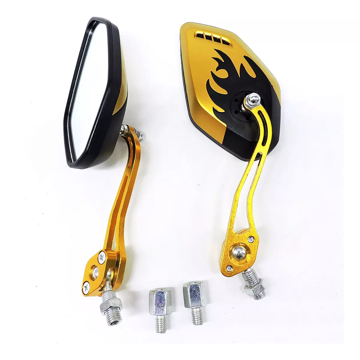 8 mm en 10 mm achteruitkijkglas motorfiets zijspiegels - 2 stuks voor cruisers, choppers, cafe rackers en terreinfietsen