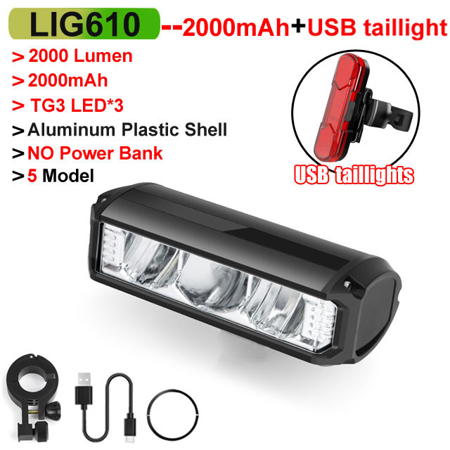 Newboler Fahrrad Licht vorne 10000mah Fahrrad Licht 6000Lumen wasserdichte Taschenlampe USB-Aufladung MTB Rennrad Lampe Zubehör: Gelb