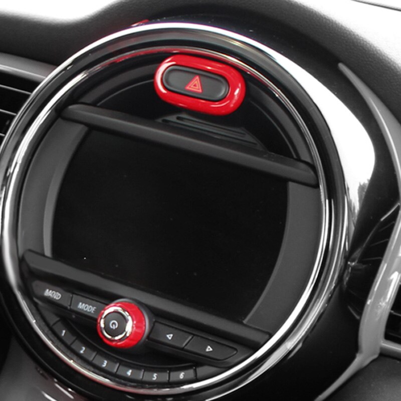 Car Warning Light Button Sticker For MINI Cooper ONE F54 F55 F56 F57 F60 Central Control Radio Knob Cover Decoration Accessories