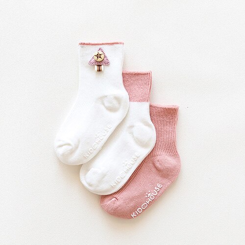 Frühling Herbst Baby Socken 3 paare/satz Baumwolle Anti-Unterhose Boden Socken Kleinkind Mädchen Jungen Kleinkind Socken Nette Baum Dekor socken 0-36 mt: 3 / 24M