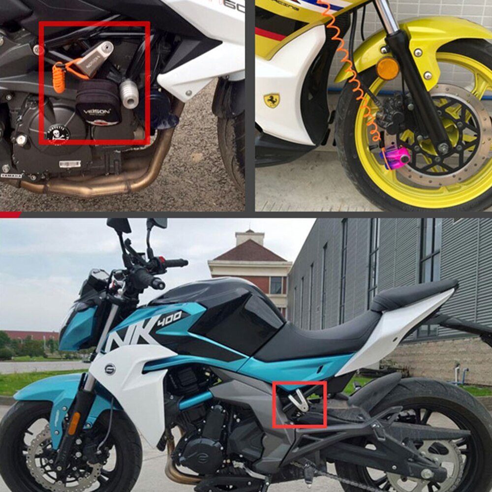 Veison motorsykkellås 304 rustfritt stål sykkel sykkel quad låse scooter skivebrems lås motorsykkel anti-skjæringe anti-tyveri