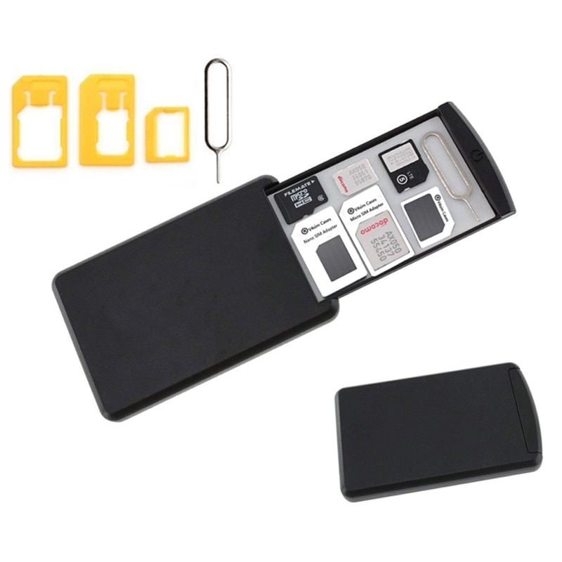 Mobile Safe Case - Store Safely SIM Card and Micro SD Card - Includes Micro SIM Adapter, Nano SIM Adapter, and Remove Pin