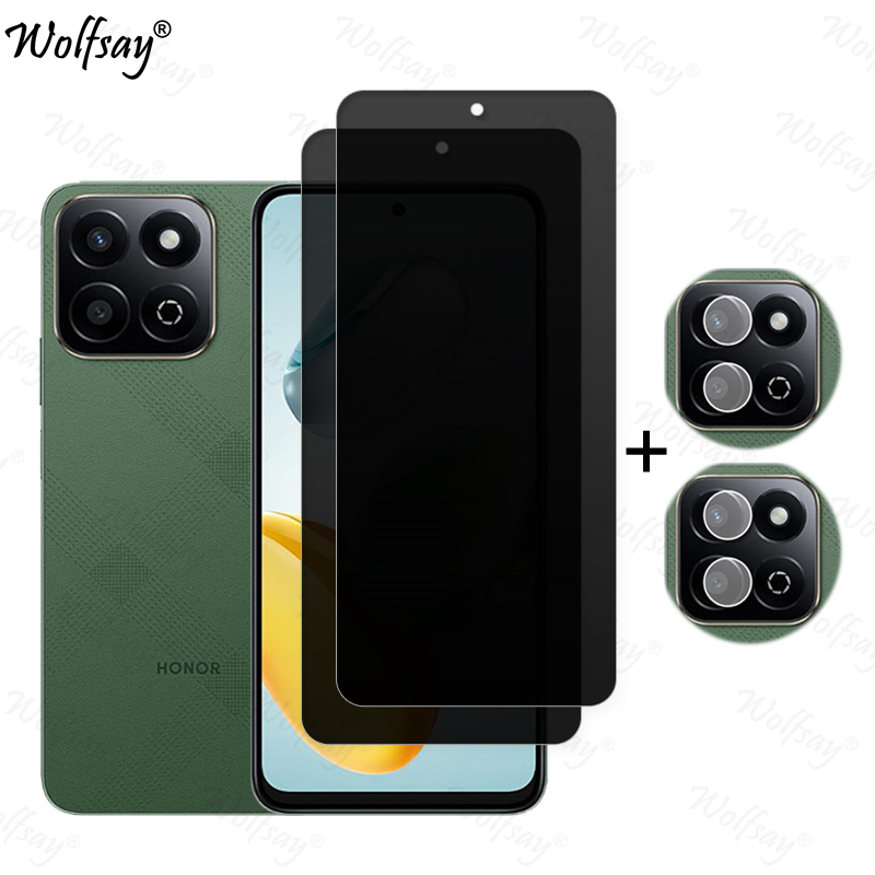 Protector de pantalla de privacidad para Honor X7c, vidrio templado antiespía para cámara Honor X7c X7 c, cristal para Honor X7c de 6,77 pulgadas: Verde oscuro