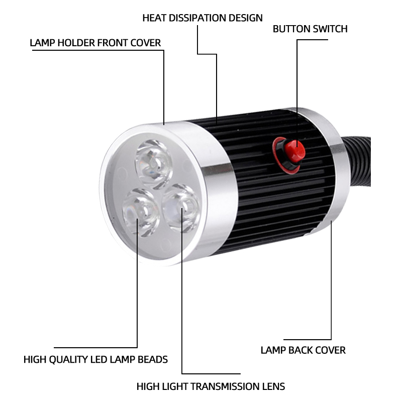 LED CNC Werkzeugmaschine Arbeitslampe Drehmaschine langer Schwanenhals Werkstatt Arbeitsscheinwerfer Magnetisch / Schraubsockel Superhelle Industrielampe