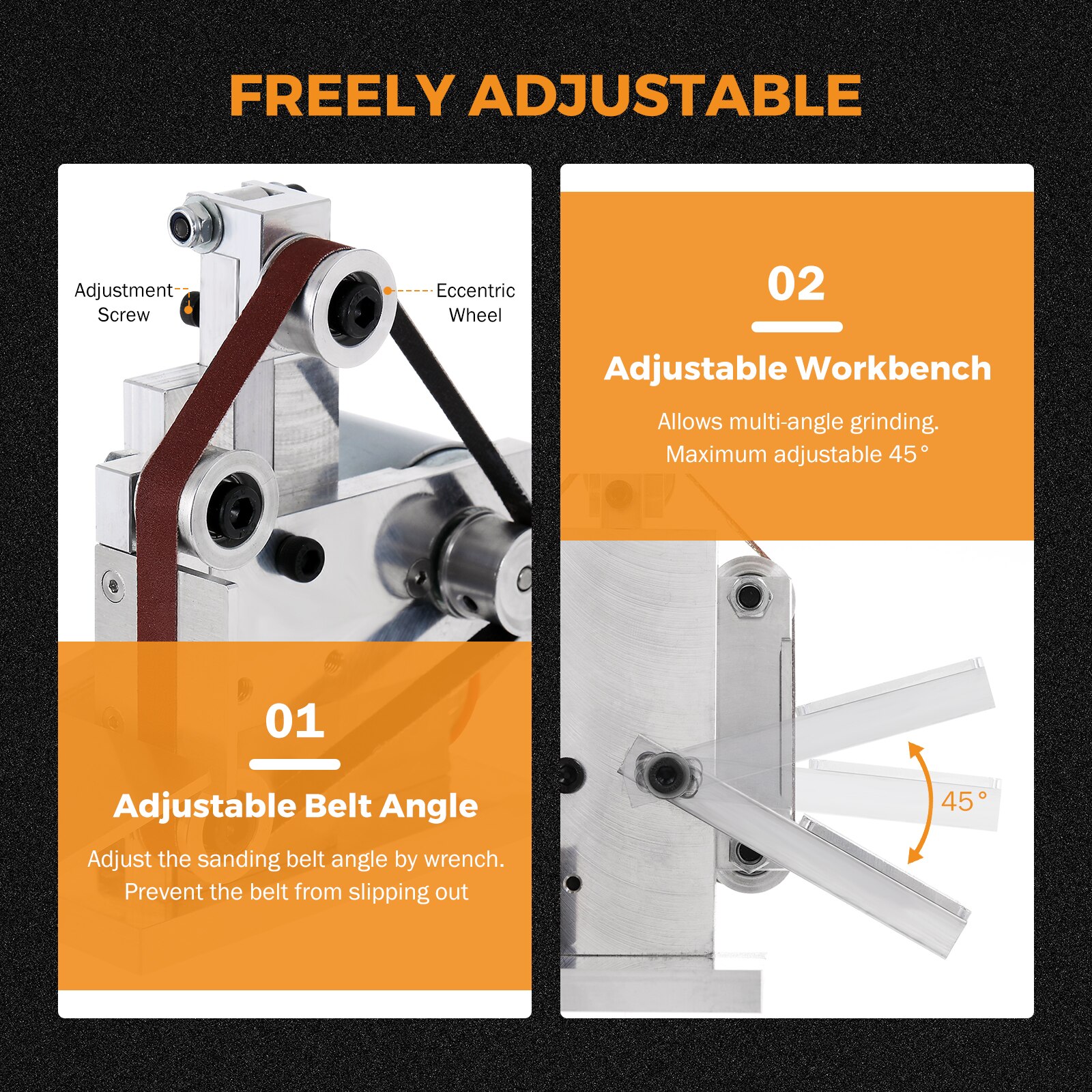 Mini Electric Belt Sander with 10 Abrasive Belt 7 Gears Multifunctional Polisher Knife Edges Sharpener Grinder Grinding Machine