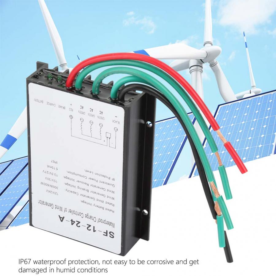 Contrôleur d'éolienne étanche 12V/24V | 300W/600W, régulateur de Charge, générateur d'énergie