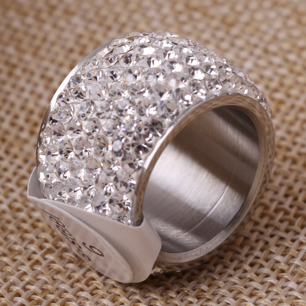 Classic Six Row Crystal Jewelry Wedding Ring !