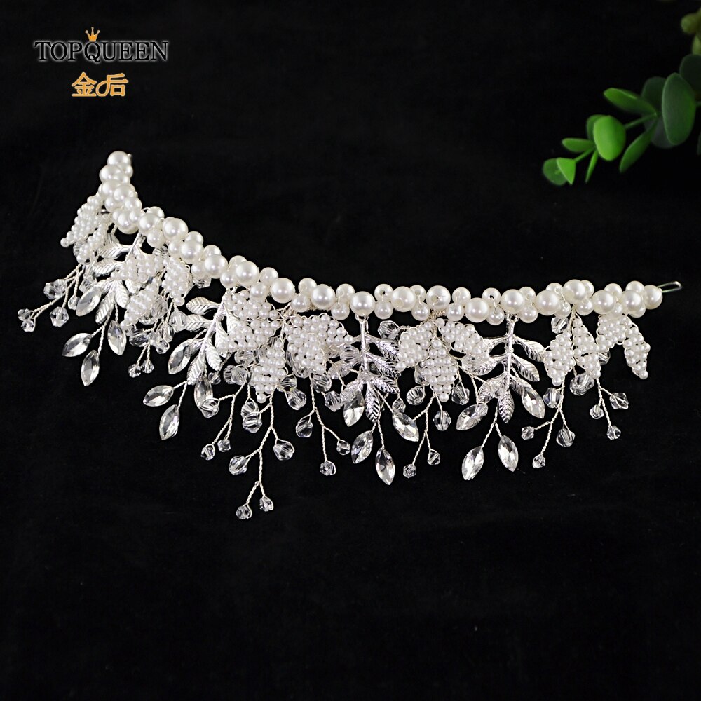 Topqueen  hp196- s bruiloft haaraccessoires strass haarversieringen voor bruiloft bruidshoofdtooien met parel snel