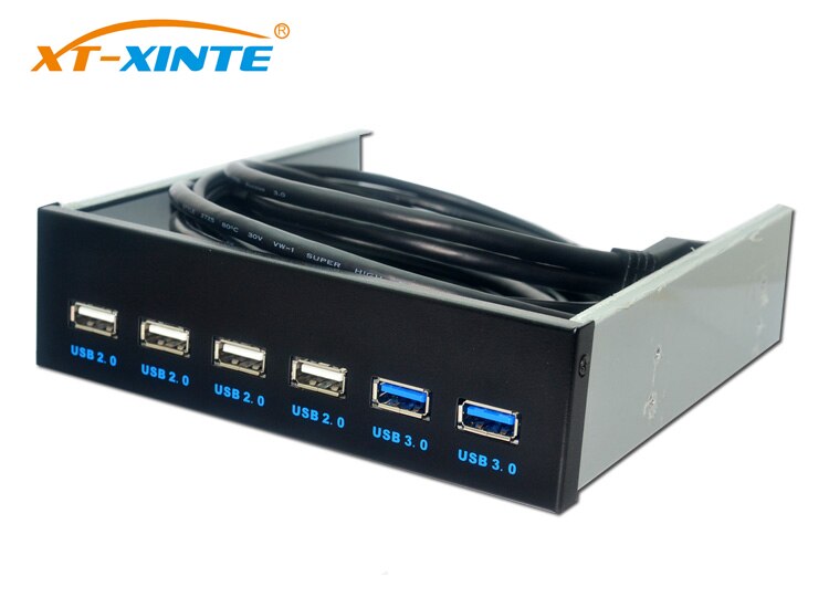 Pöytäkoneen usb 3.0 optinen asema etupaneeli 5.25 tuuman usb-keskitin 9 pin /19 pin  to 4 porttia usb 2.0+ 2 porttia usb 3.0 pc levykepaikkaan