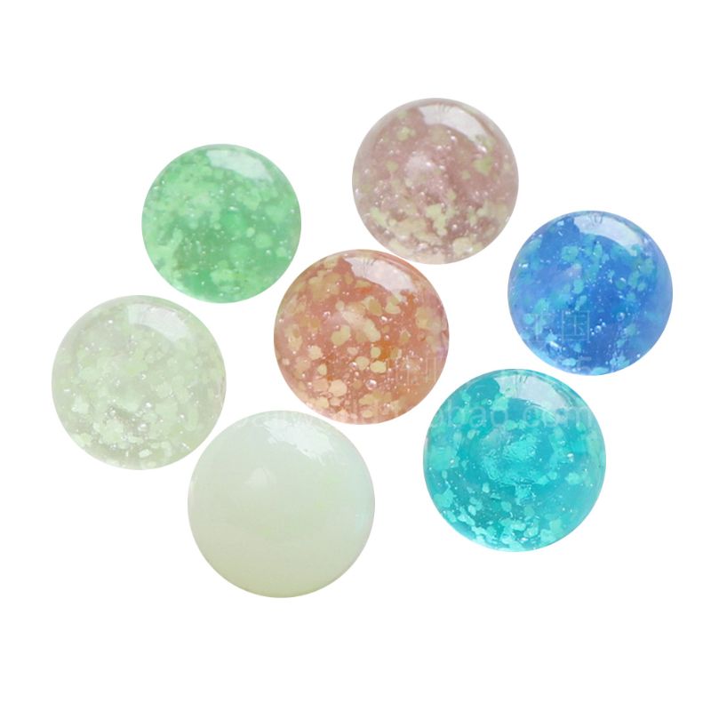 7 st/lot 25mm genomskinliga självlysande glaskulor akvarium hantverk dekorativ boll fluorescerande glaspärlor