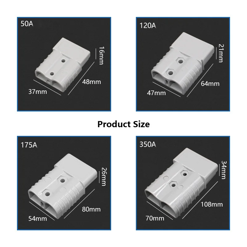 2/4/6PCS 50A 120A 175A 350A DC Plug Battery Quick Connect Disconnect Connector 600V Towing Winch Quick Connect Wire Harness Plug