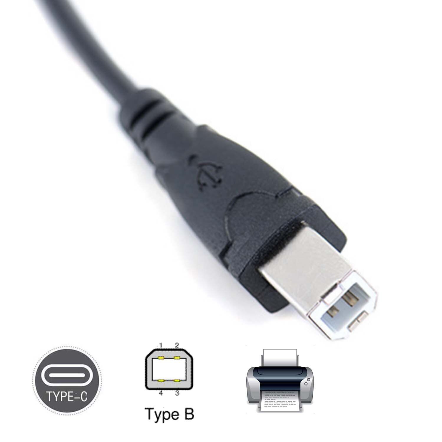 Usb-c usb 3.1 type c han til usb 2.0 b type mandlig datakabel ledning telefon tablet pc bærbar printer