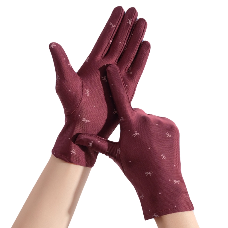 1 Pair Sunscreen Gloves Female Women's Short Spring Summer Cyclist Mittens Breathable Elastic Sun Protection Gloves: B-5