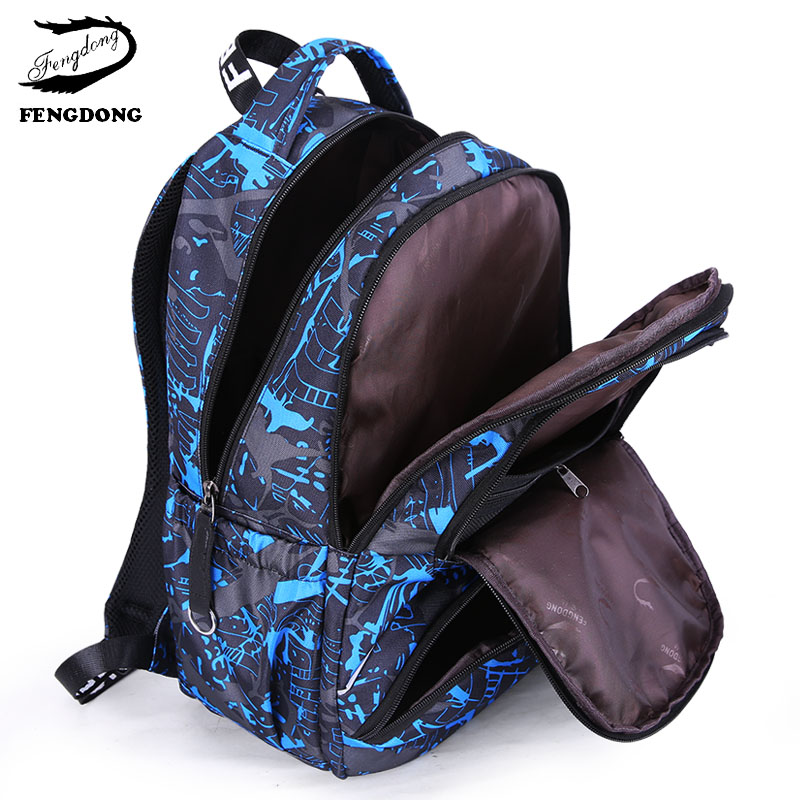 Trend Mannelijke Rugzak Mode Mannen Rugzak Camouflage Schooltassen Voor Tiener Jongens Kids Waterdicht Kinderen Student Schoudertassen: Blue 1pcs